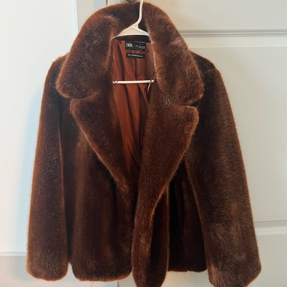Brown Zara Fur Coat - Never worn